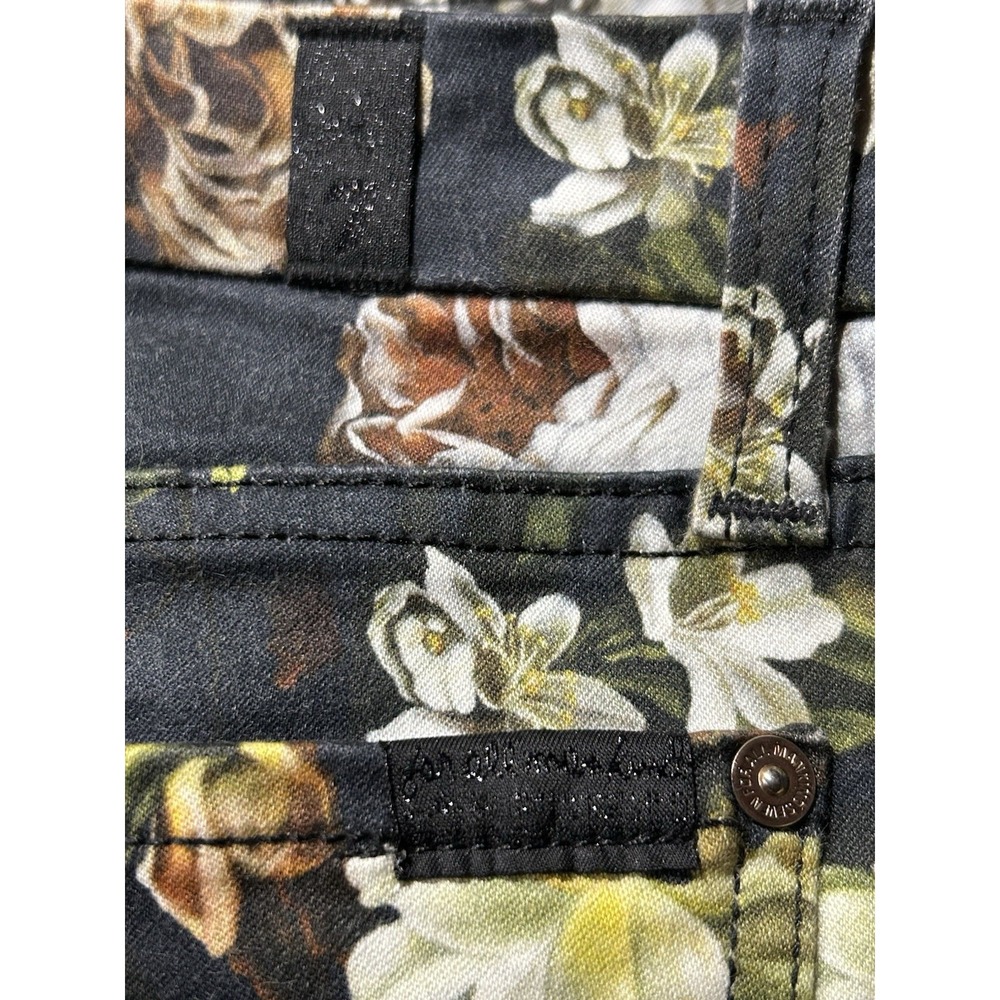 7 For All Mankind Womens 26 The Skinny Jeans Dark Floral Print Stretch USA - Picture 5 of 13